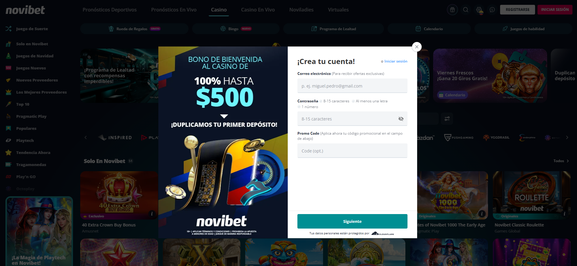 novibet bono ecuador